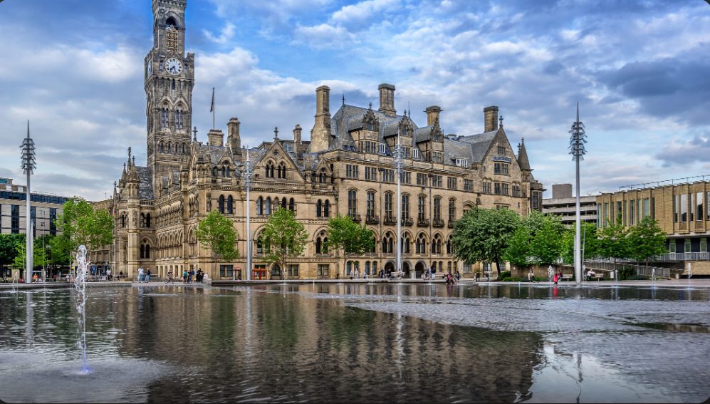 Bradford City Hall and City Park, West Yorkshire